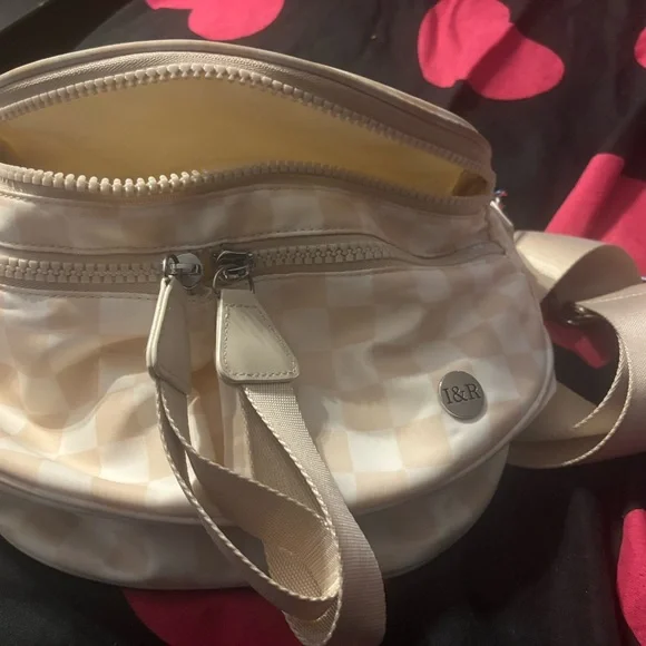 Source Unknown Beige Checkered Crossbody Bag - Picture 1 of 5